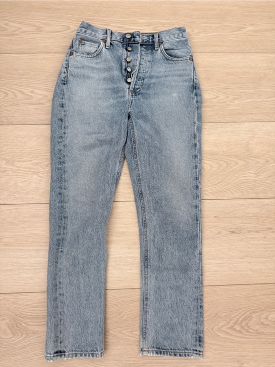 Agolde Denim - Agolde Light Blue High-Rise Button-Fly Jeans